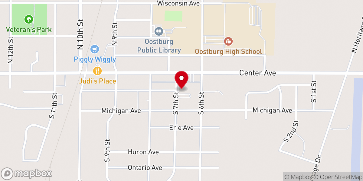 Map showing location of Oostburg Christian School