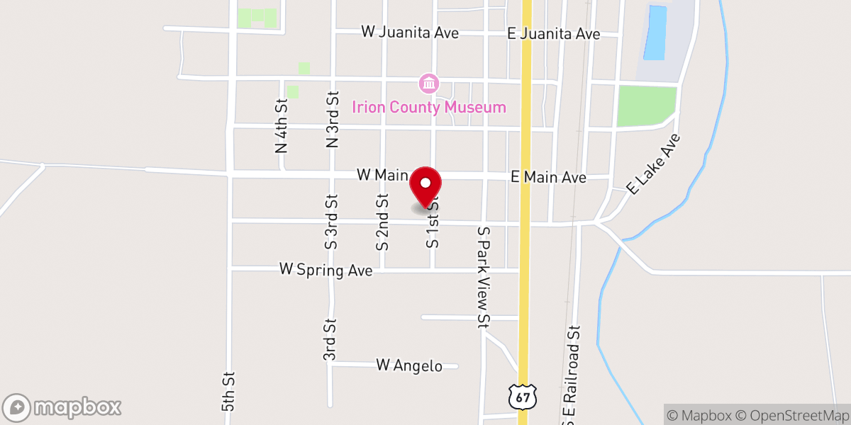 Map showing location of First Baptist Church-Mertzon
