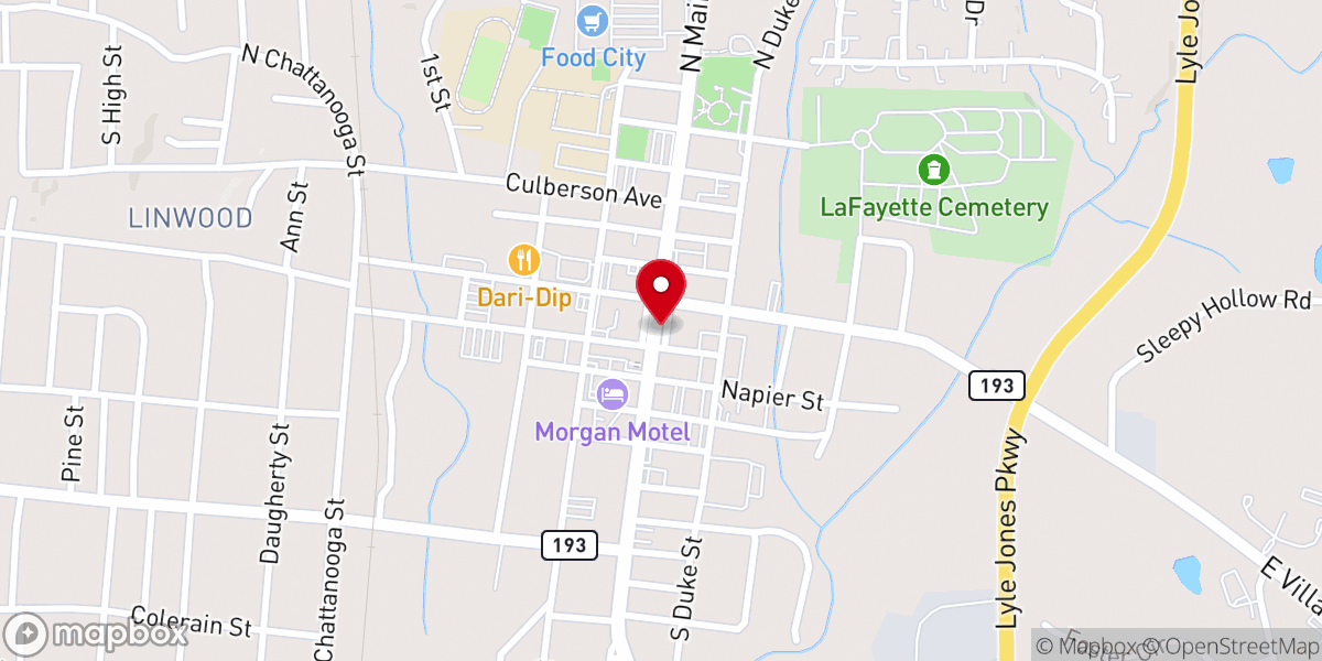 Map showing location of Steele Street church of Christ