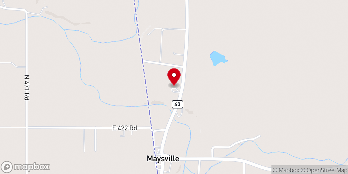 Map showing location of Maysville Community Center