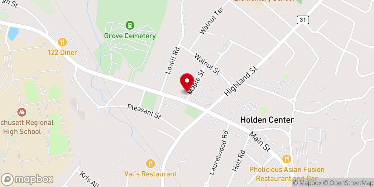 Map showing location of First Baptist Church (FBC Holden)