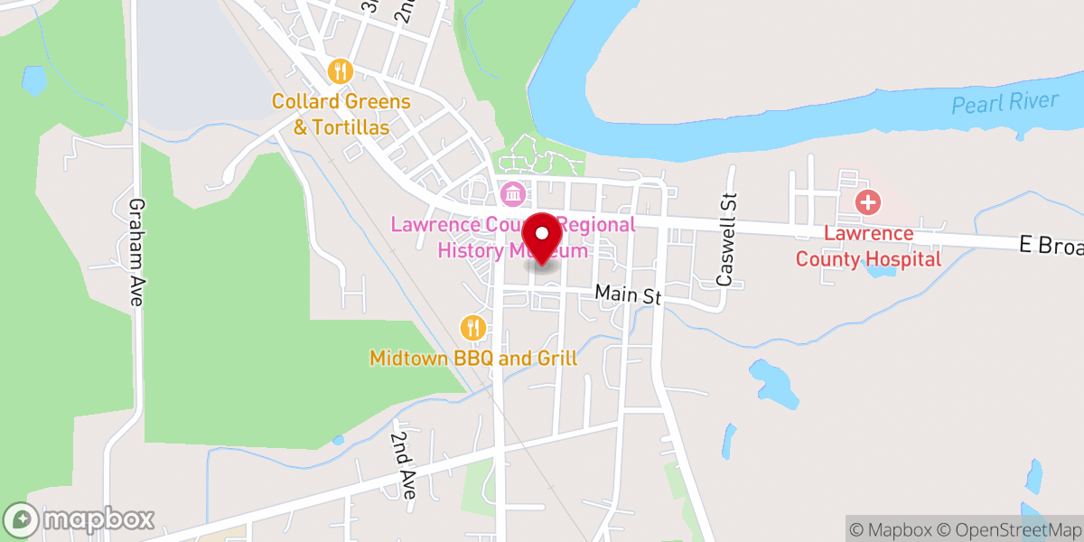Map showing location of Charity Baptist Church