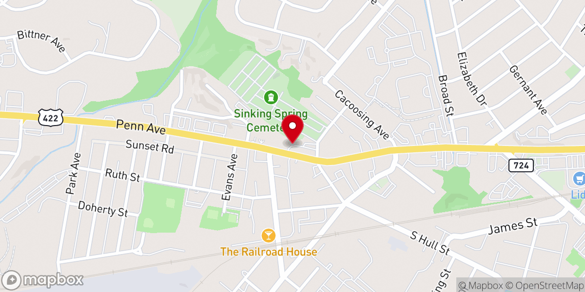 Map showing location of St John's Reformed Church