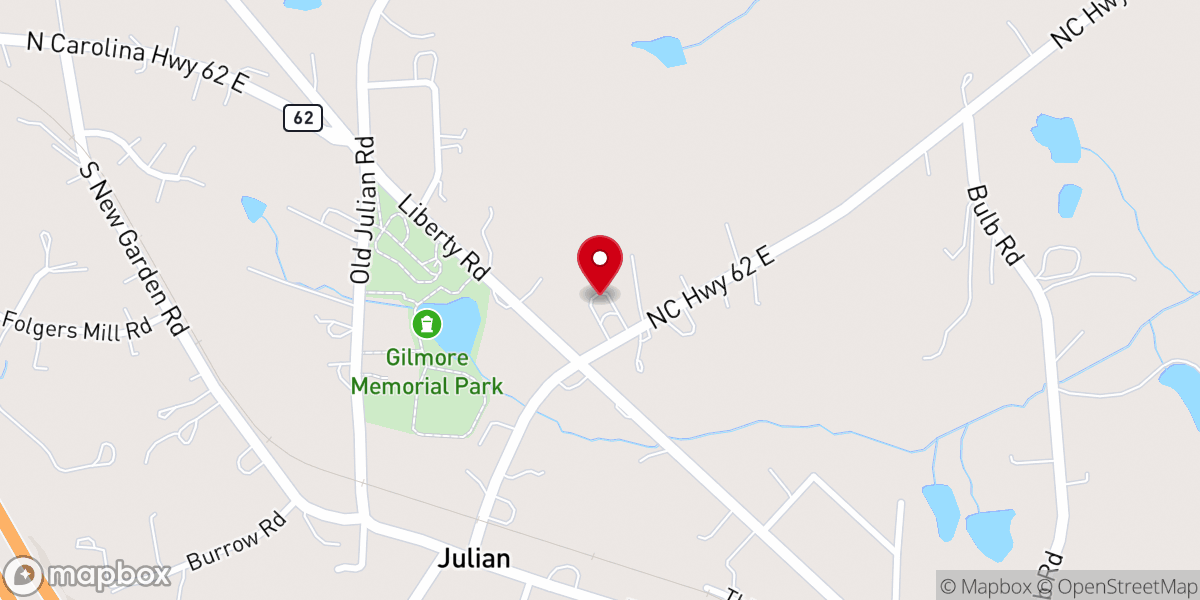 Map showing location of Julian United Methodist Church