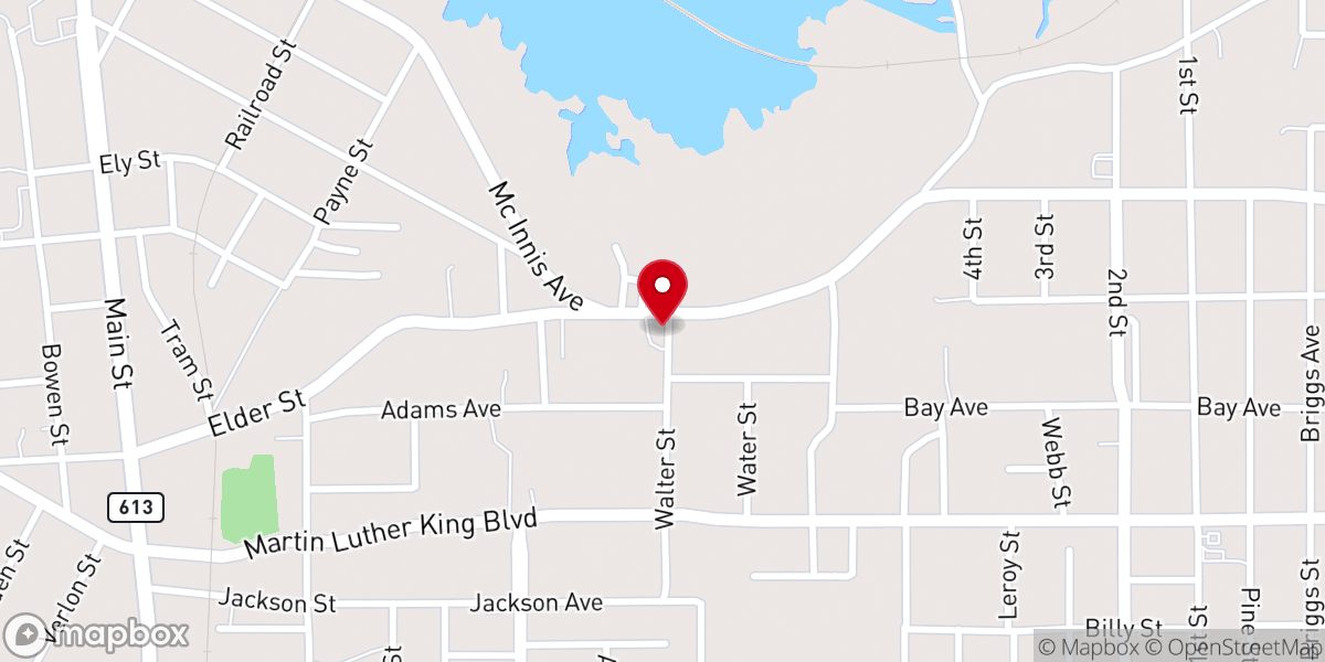 Map showing location of First Assembly of God Church