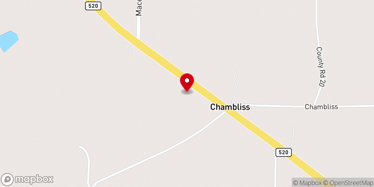 Map showing location of Mount Olive United Methodist Church