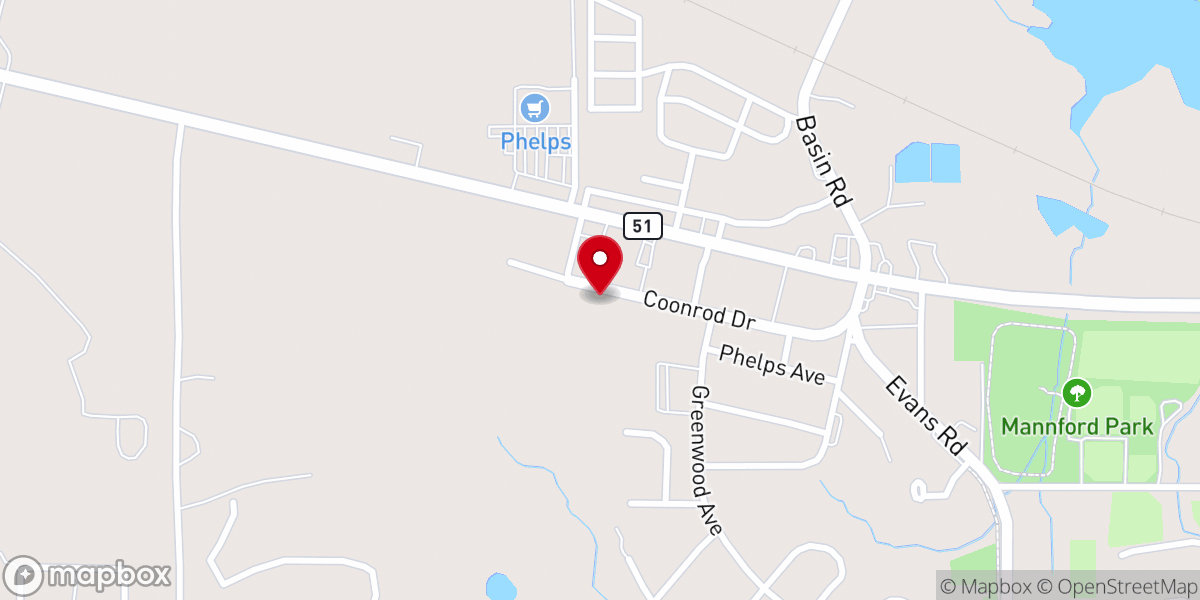 Map showing location of Lakeview Christian Church