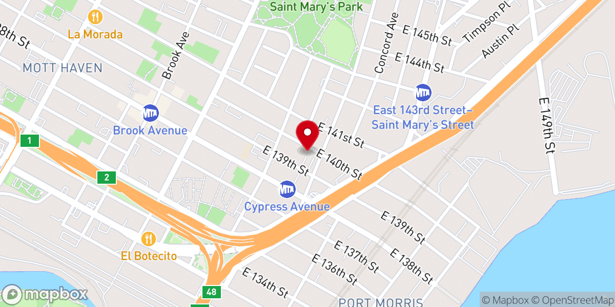 Map showing location of Sarah Spanish Seventh-Day Adventist Church