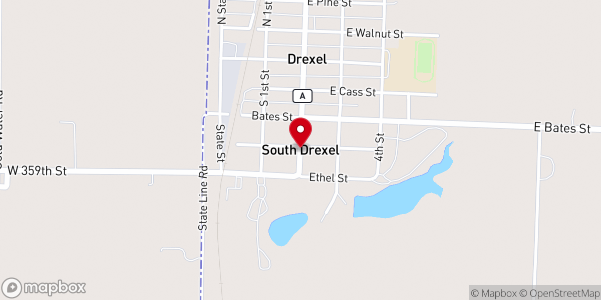 Map showing location of South Drexel