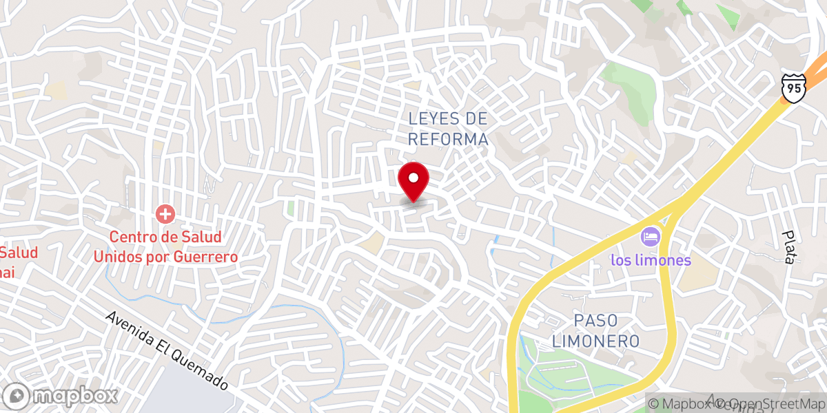 Map showing location of Templo De La Purisima