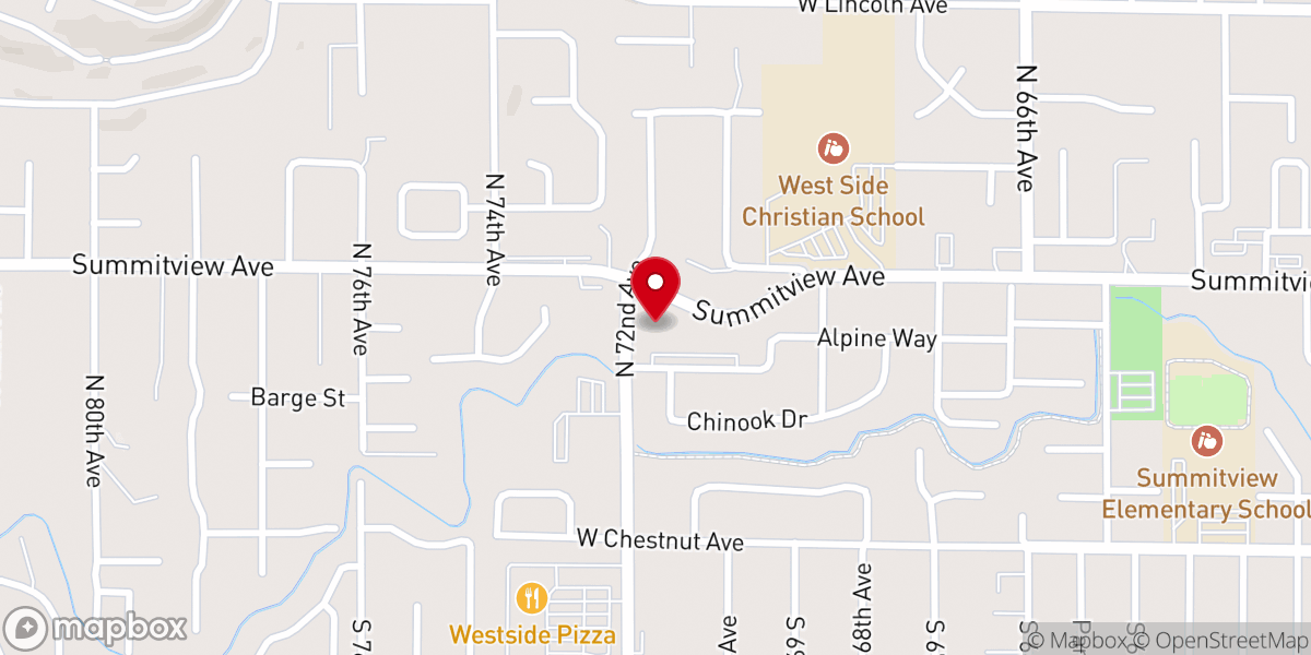 Map showing location of Mountainview Church