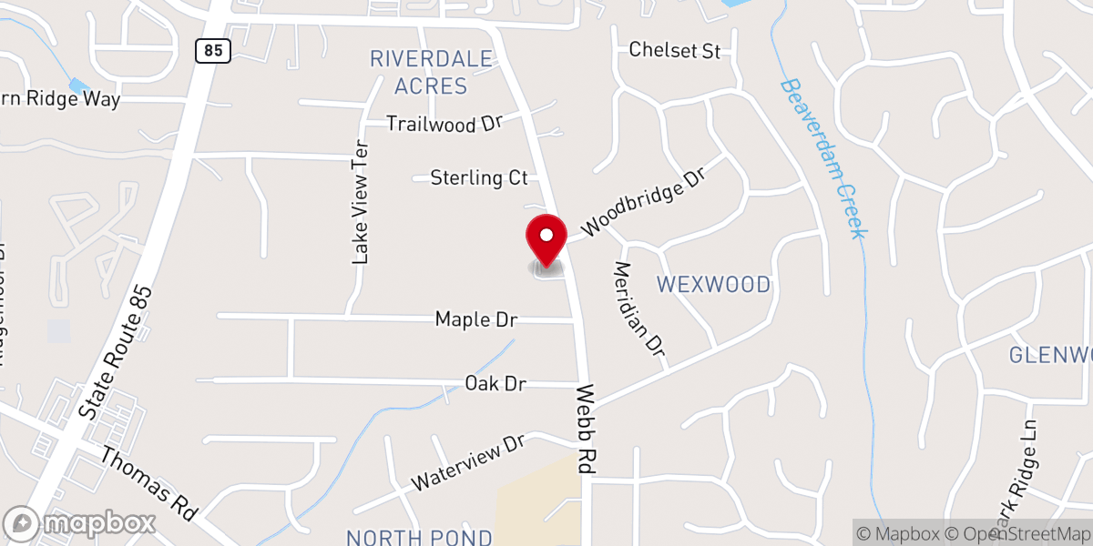 Map showing location of Riverdale Foursquare Church