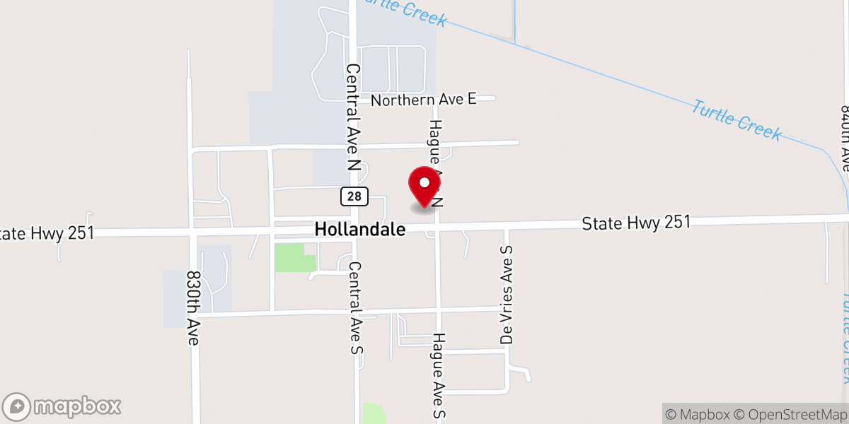 Map showing location of Hollendale Parsonage