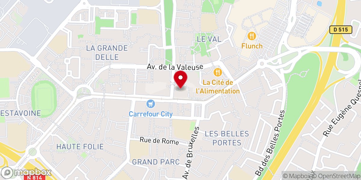 Map showing location of Église Saint-François