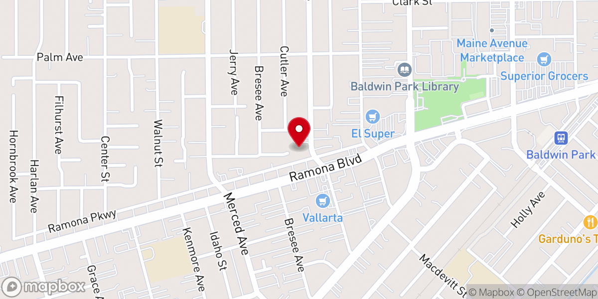 Map showing location of Baldwin Park Bilingual SDA Church