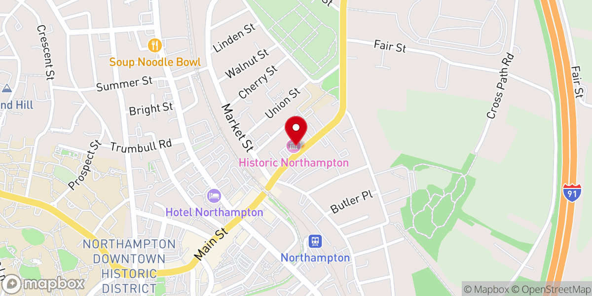 Map showing location of Historic Northampton