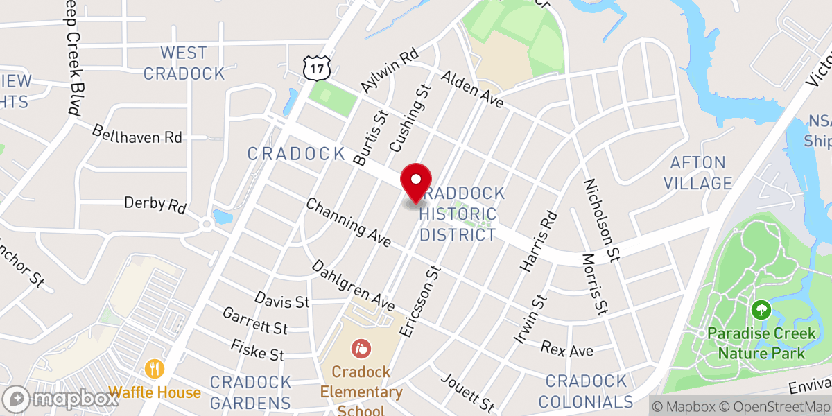 Map showing location of Holy Angels Catholic Church