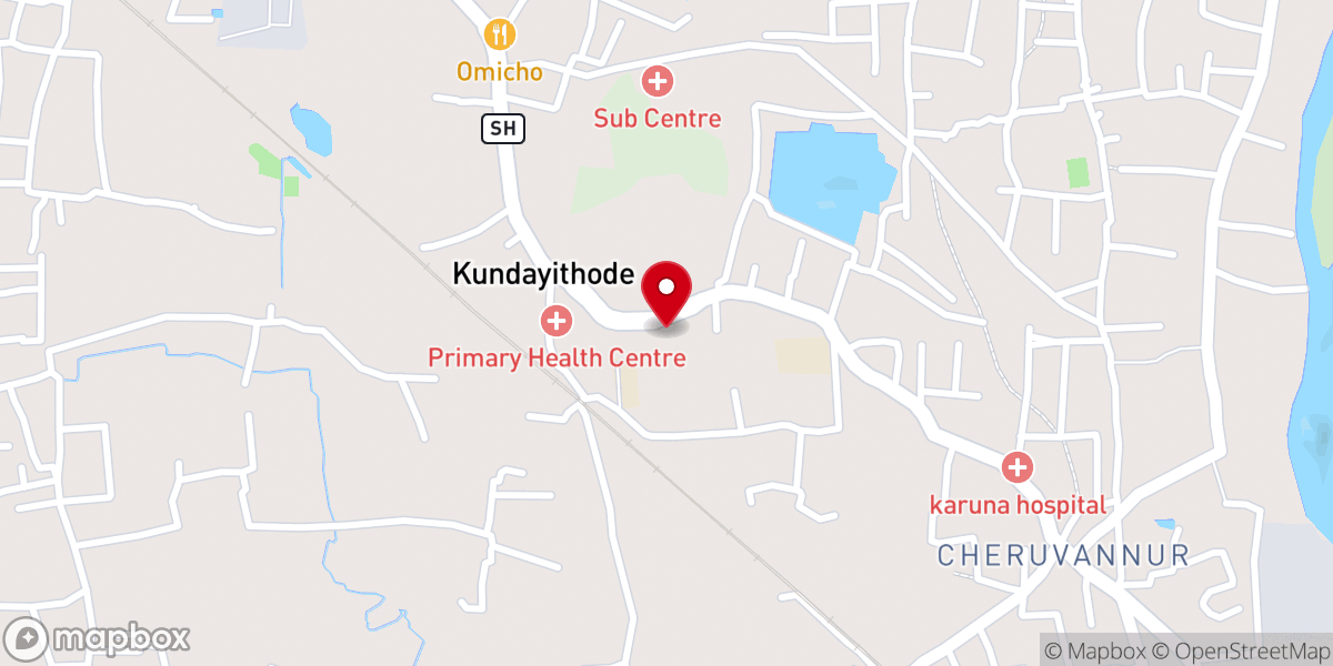Map showing location of St. Antony's Syro-Malabar Church, Kundayithode