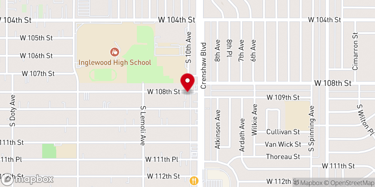 Map showing location of Central Baptist Church