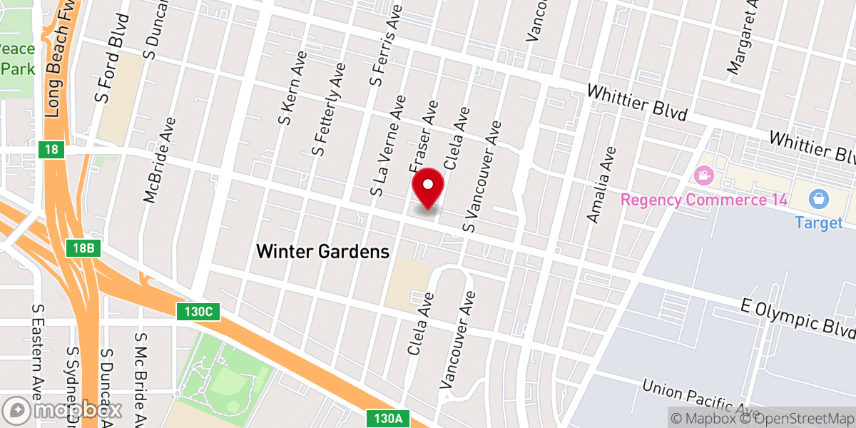 Map showing location of La Puerta Abierta Church