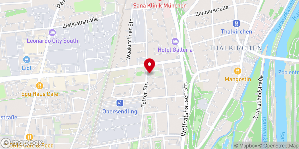 Map showing location of Passionskirche - Evangelisch-Lutherische Kirchengemeinde München - Passionskirche