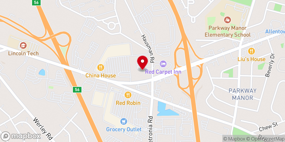 Map showing location of Calvary Baptist Church