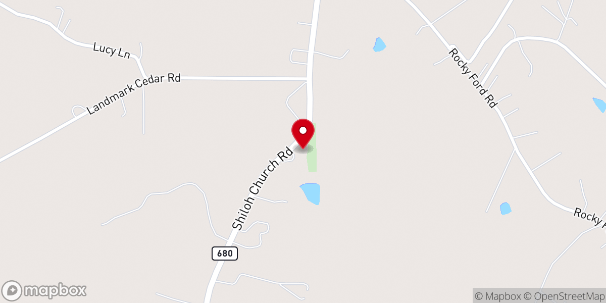 Map showing location of Shiloh United Methodist Church