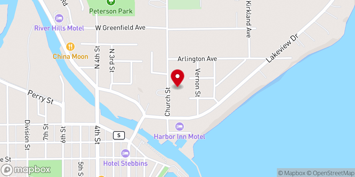 Map showing location of St Mary's Catholic Church and School
