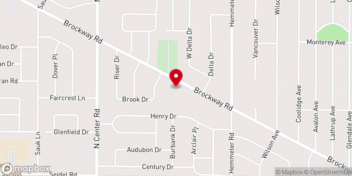 Map showing location of St John's Evangelical Lutheran Church & School