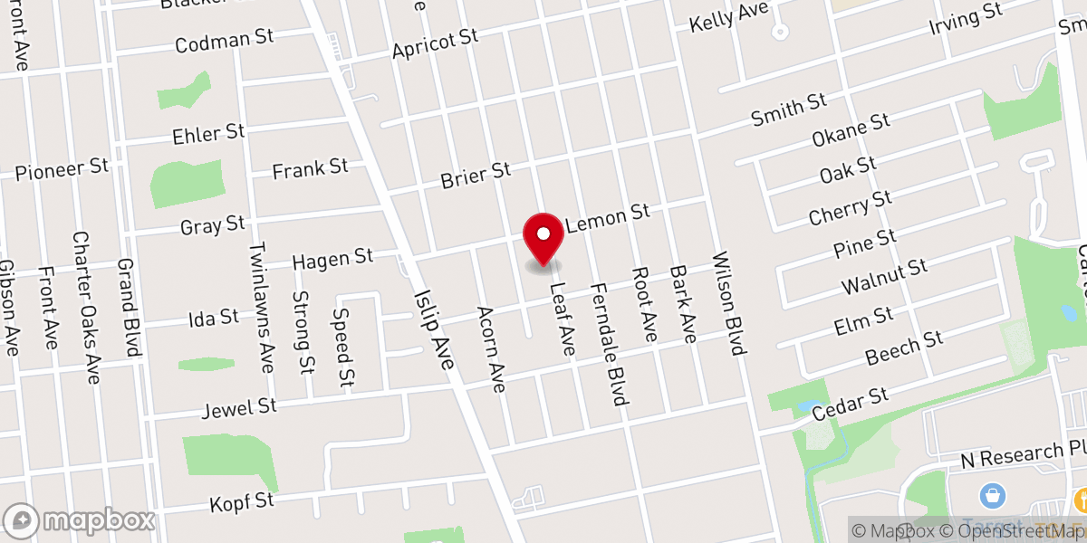 Map showing location of Hope Missionary Baptist Church