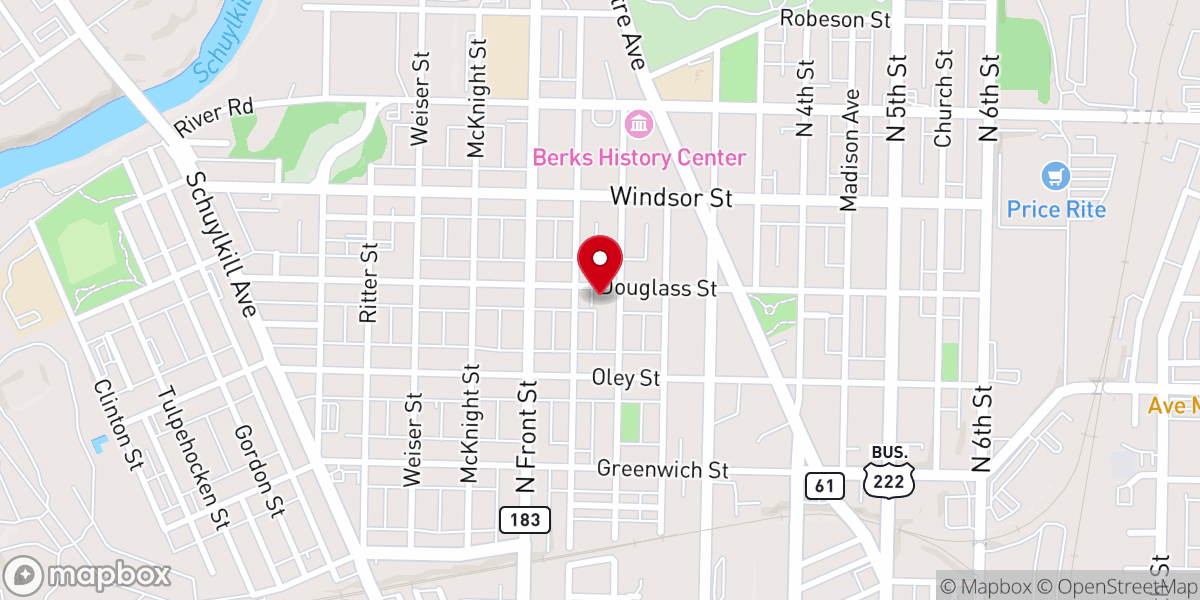 Map showing location of Door of Hope Church Reading