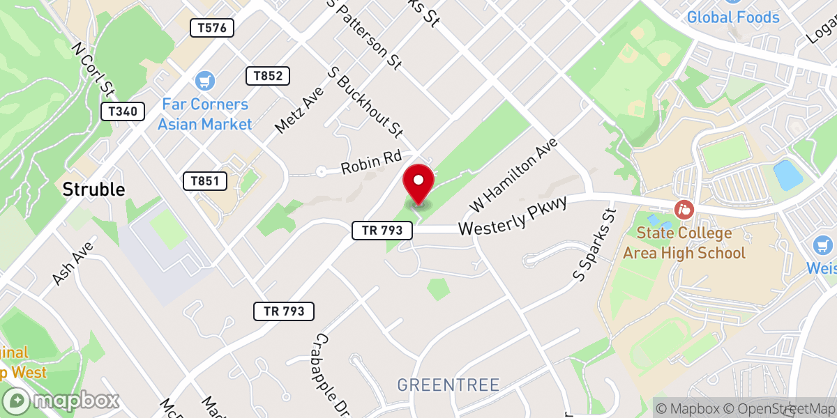Map showing location of Holmes-Foster Park