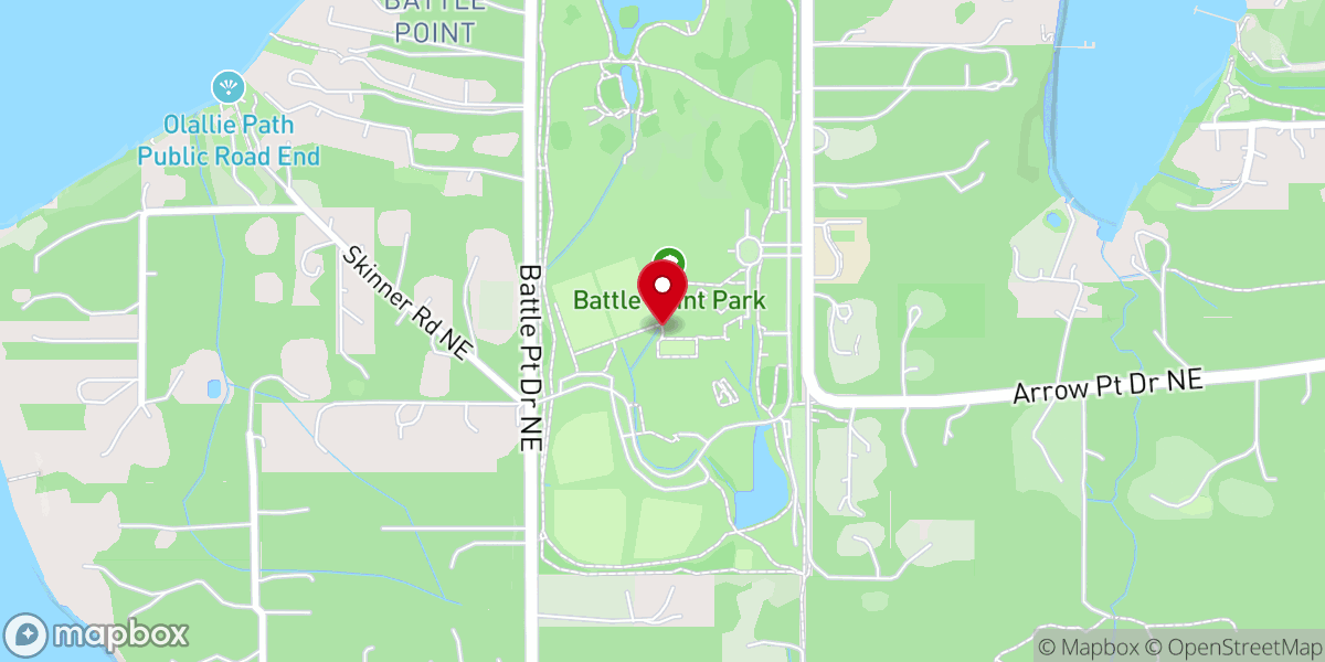 Map showing location of Battle Point Park