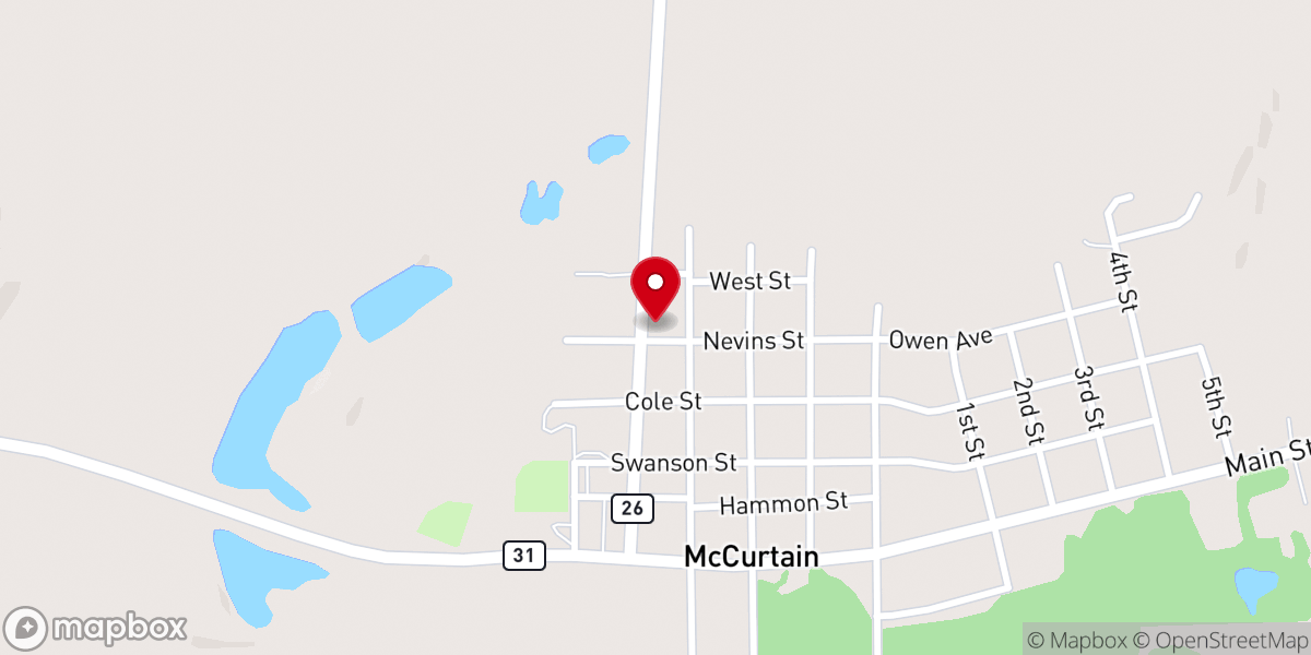Map showing location of Free Will Baptist Church