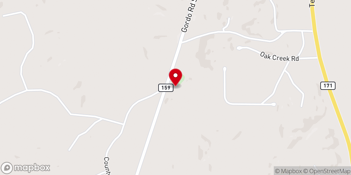 Map showing location of Caines Ridge Baptist Church