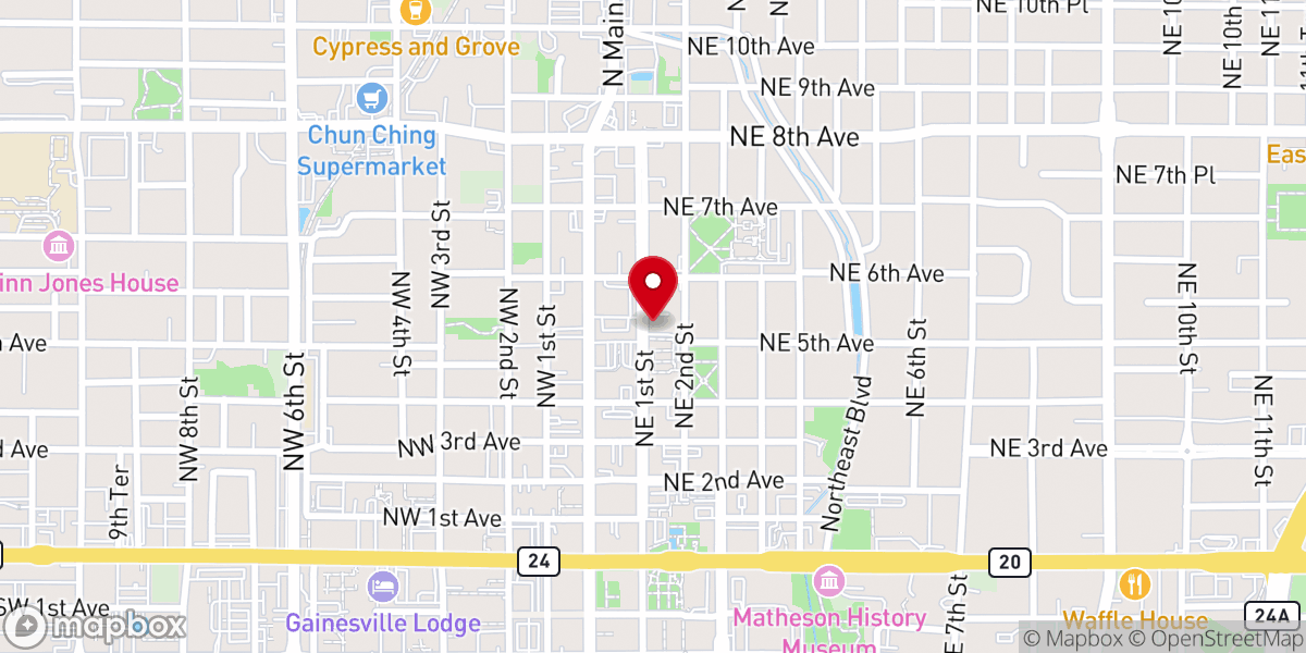 Map showing location of United Methodist Church District Office