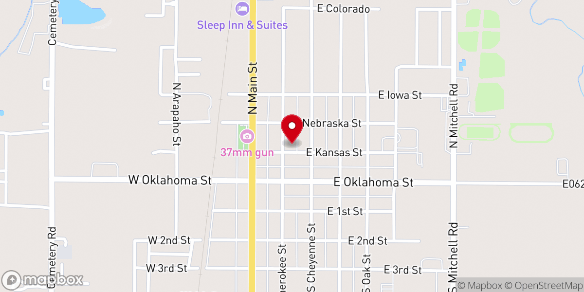 Map showing location of St. Joseph Catholic Church