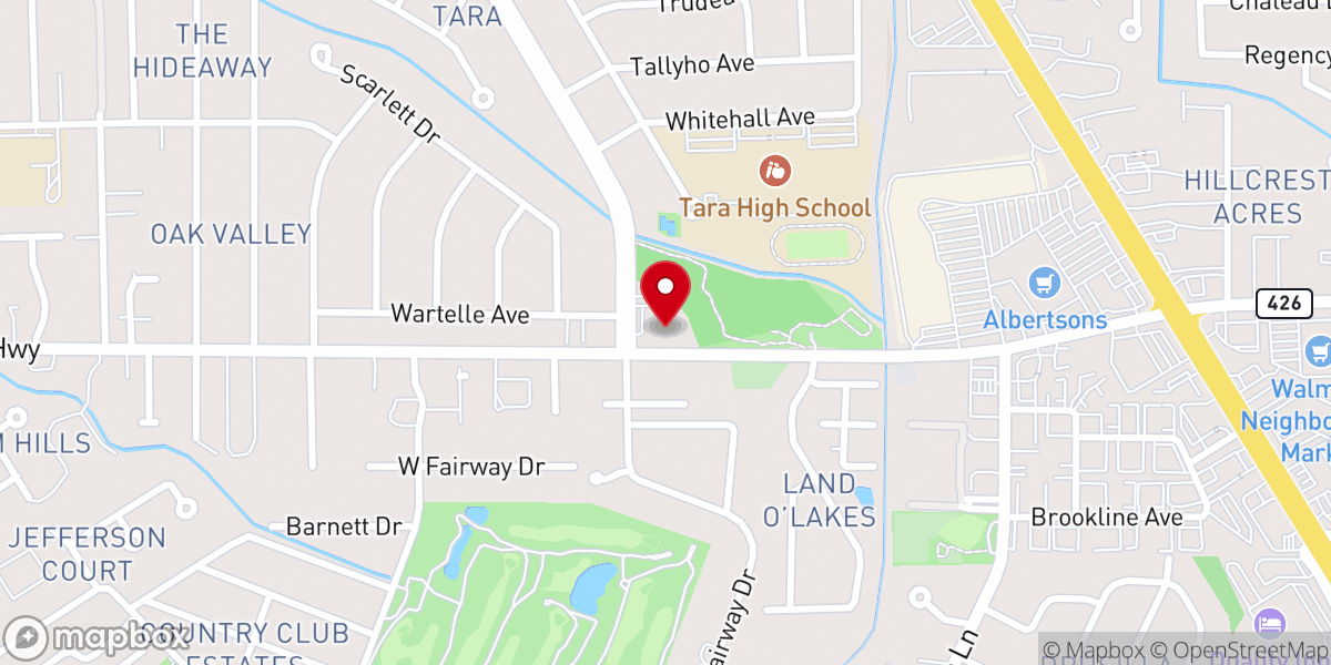 Map showing location of St. Paul Lutheran Church