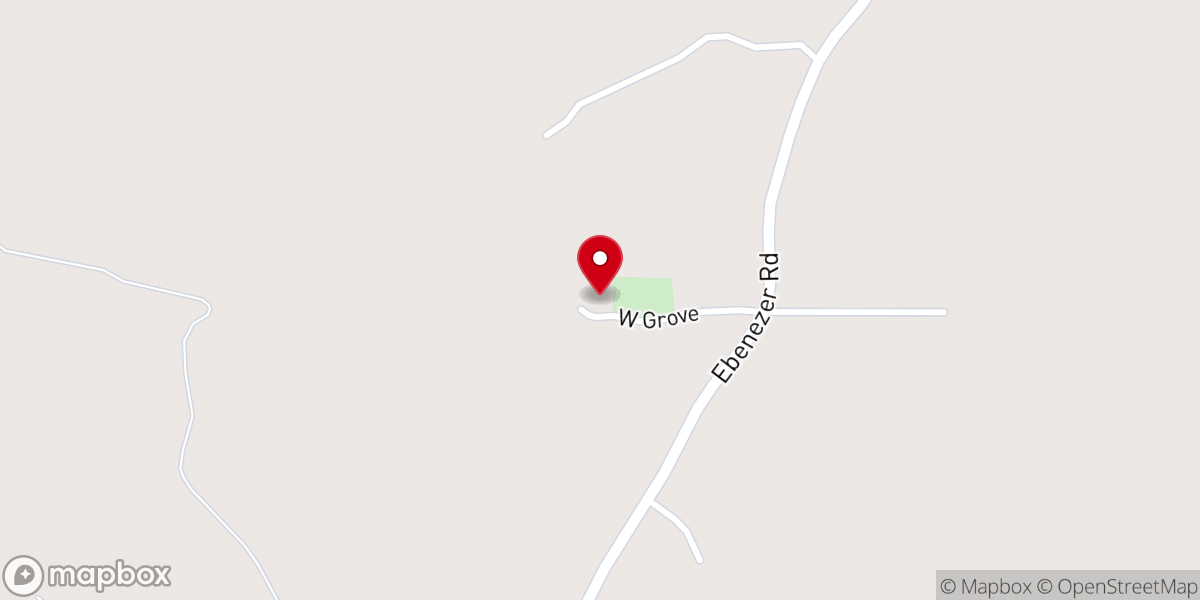 Map showing location of West Grove Missionary Baptist Church