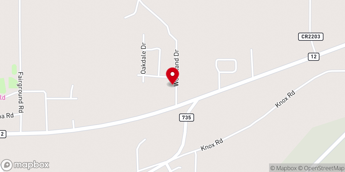 Map showing location of Attala Baptist Center