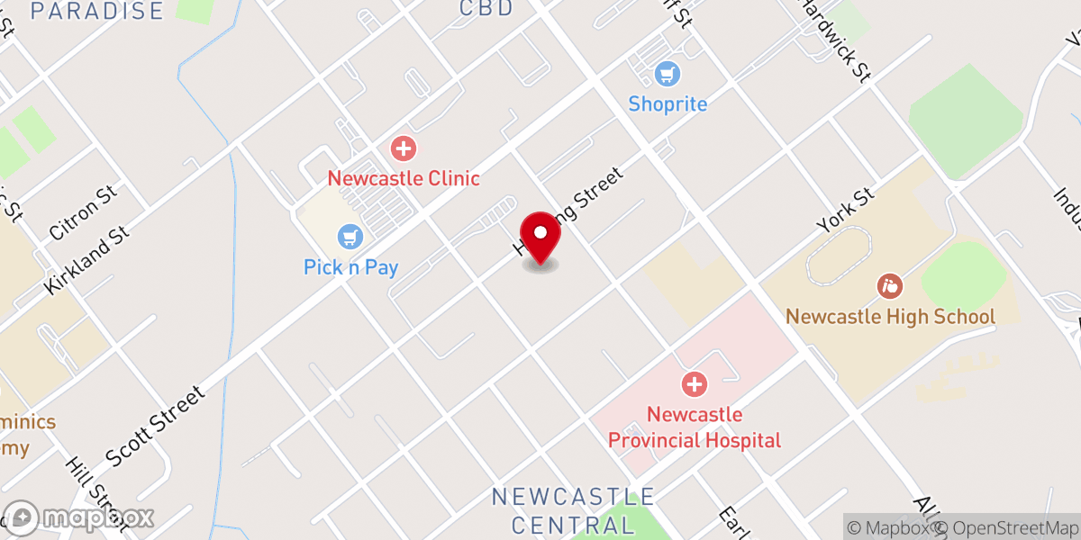 Map showing location of Christ Embassy Newcastle