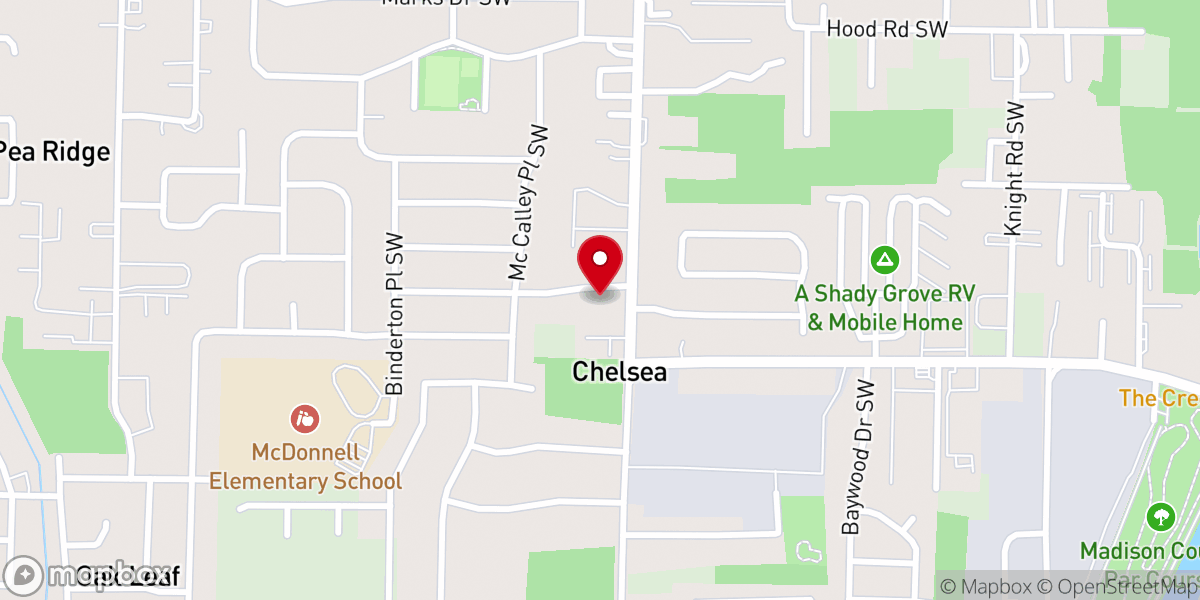 Map showing location of Friendship Baptist Church