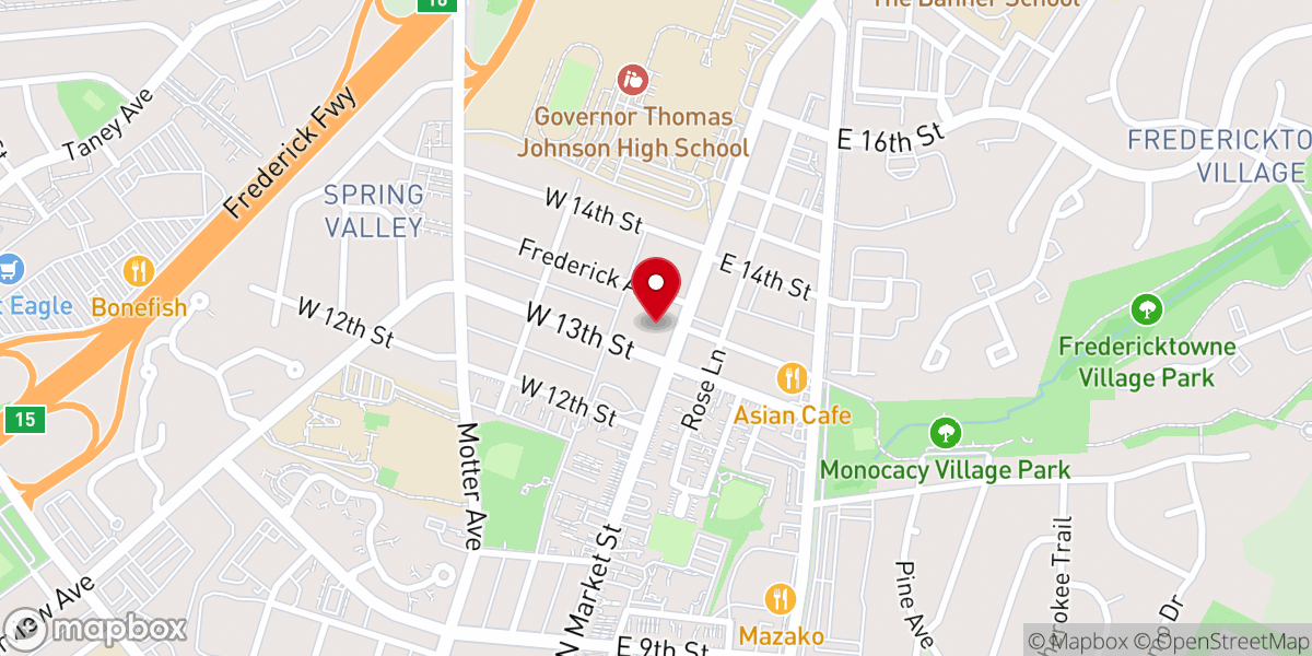 Map showing location of Frederick Church of Christ