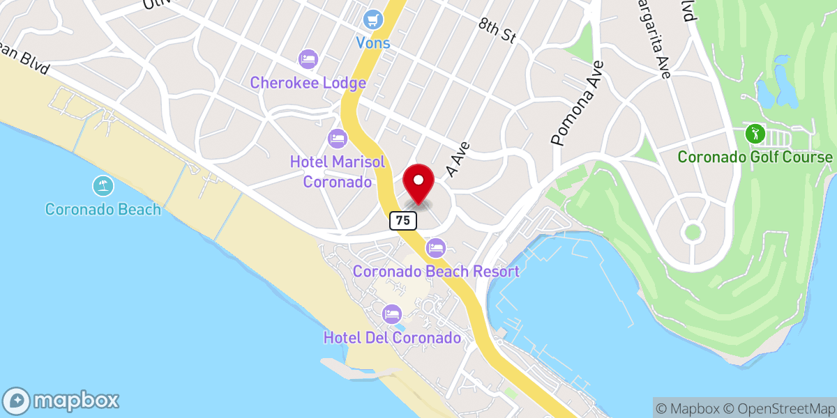 Map showing location of All Peoples Church Coronado