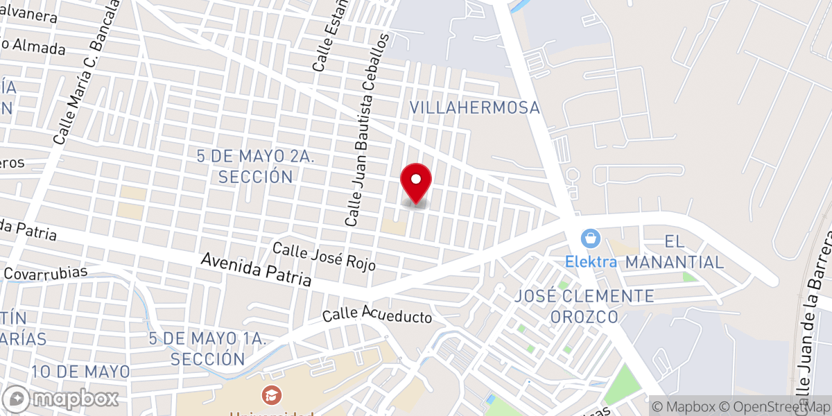 Map showing location of Iglesia Bautista JEZREEL de Guadalajara
