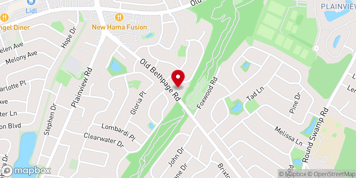 Map showing location of Plainview Reformed Church
