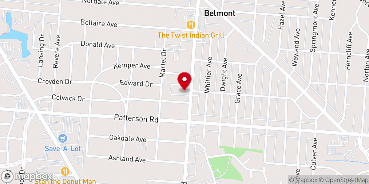 Map showing location of Trinity Church