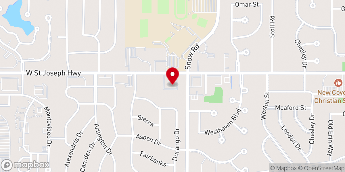 Map showing location of Faith Bible Church