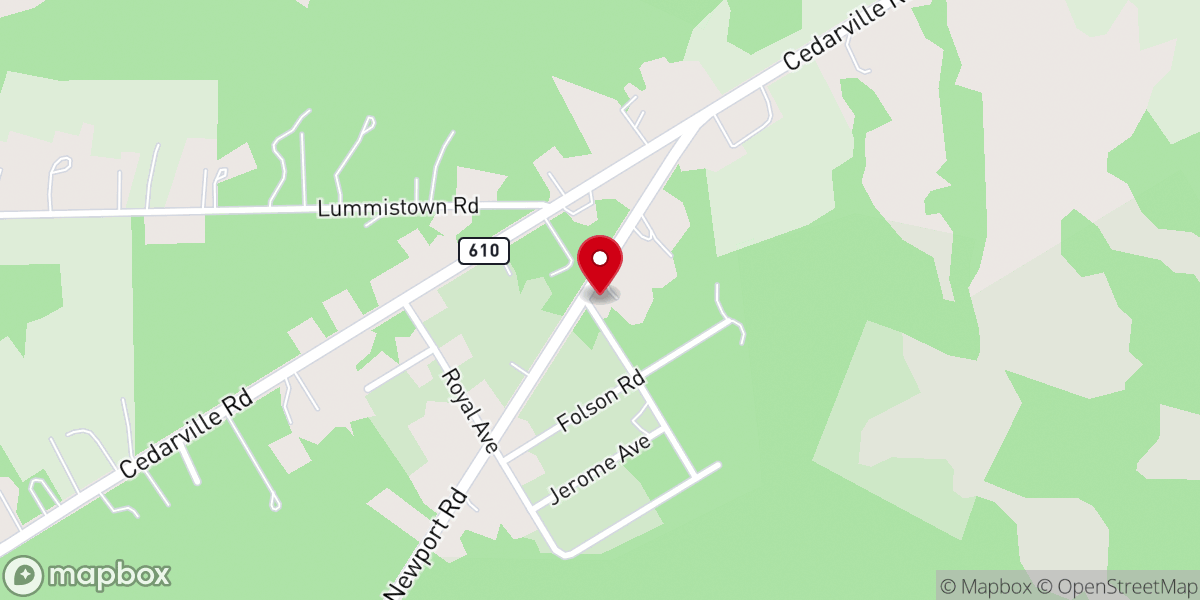 Map showing location of Second Pilgrim Baptist Church
