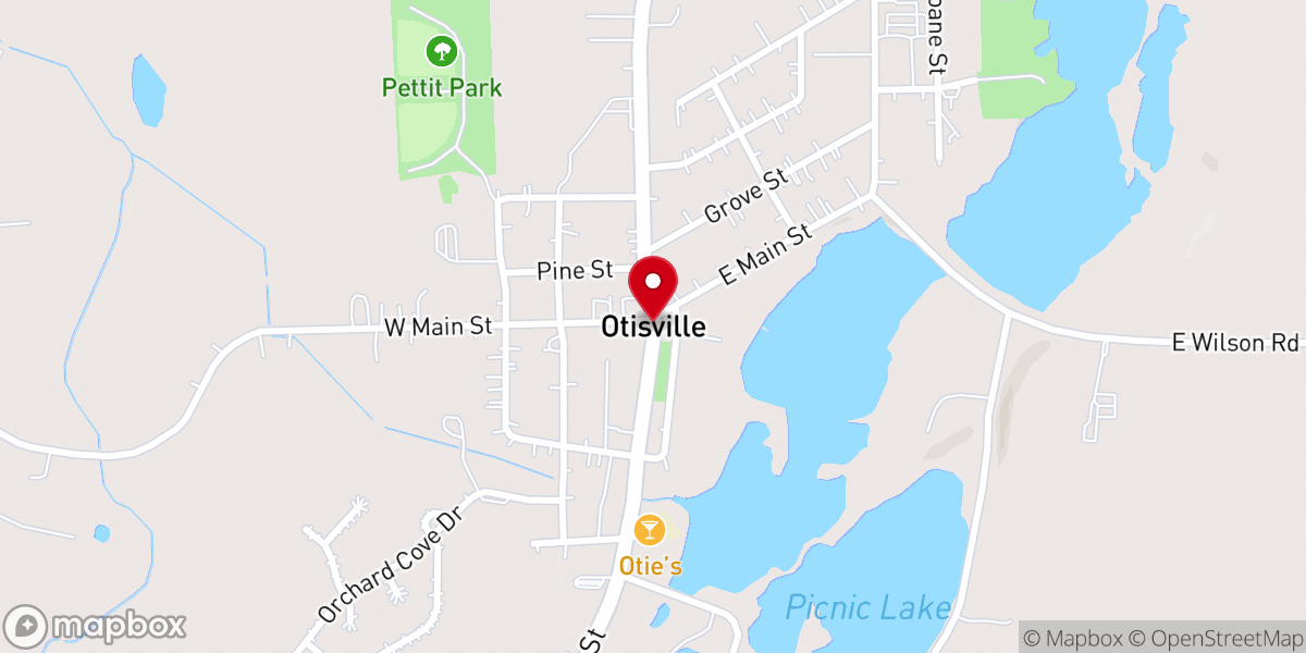 Map showing location of Otisville